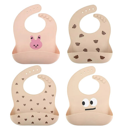 Silicon Baby Bibs - Beige