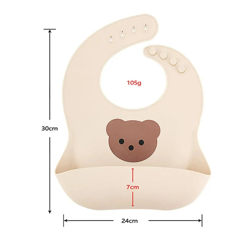 Silicon Baby Bibs - Beige